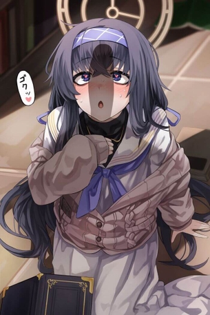 [ブルアカ][エロ画像]古関ウイに勃起チ〇コを突き付けたよ～♪
