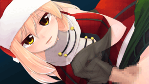 【エロGIF】サンタコス金髪美少女のパンスト手コキGIFアニメ二次エロ画像【機械の少女が紡いだ記憶】