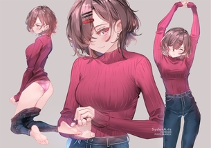 【二次】パンツスタイルでもエロいジーパン姿の女の子の画像【ジーンズ】