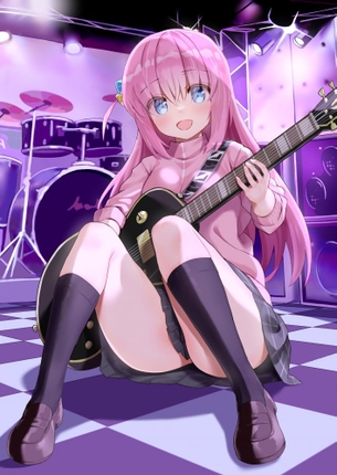 【ぼっち・ざ・ろっく】ギターを弾く後藤ひとりちゃんがカッコ可愛い画像