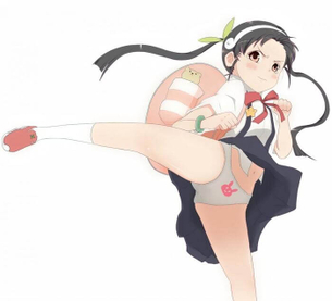 [化物語][エロ画像]八九寺真宵の中断回し蹴りをガードしたよ～♪