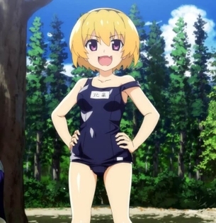 [ひぐらし][エロ画像]北条沙都子の使用済みのスク水を裏返して匂ったよ♪
