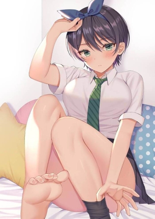 [かのかり][エロ画像]更科瑠夏の脱ぎたてソックスと足裏を匂ったよ♪