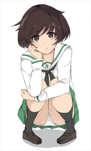 [ガルパン][エロ画像]秋山優花里のパンチラで一晩で7回シコったよ～♪