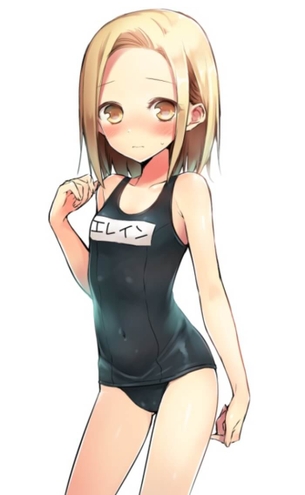 [七つの大罪][エロ画像]エレインとスク水を着衣で性行為したよ～♪