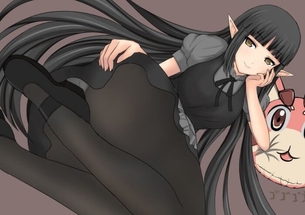 【異世界食堂】クロの黒パンストで足コキをお願いしたくなるエロ画像集♪エッチな足裏やフェラでエルフ耳にぶっかけフィニッシュ