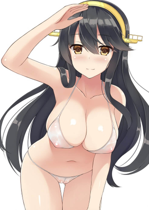 [艦これ][エロ画像]水着姿に恥らう榛名の乳首を執拗に舐めたよ～♪