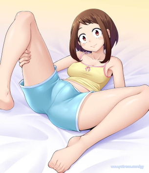 [ヒロアカ][エロ画像]麗日お茶子の脚のあいだに顔をうずめたよ～♪