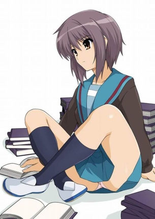 [涼宮ハルヒの憂鬱][エロ画像]長門有希と図書室でエッチなことしたよ～♪