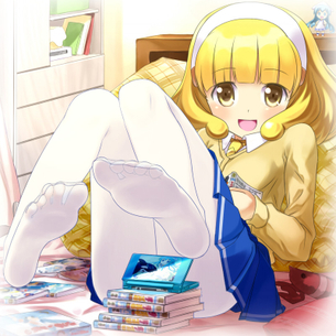 白タイツを身に付け萌エロ艶かしい脚を見せる女の子画像