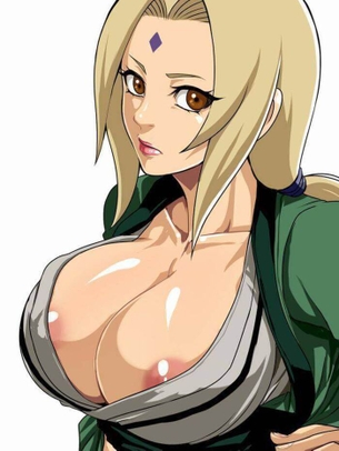 [NARUTO][エロ画像]千手綱手のはみ出した乳首を脳内に保存してシコったよ♪