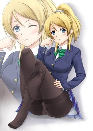 [ラブライブ!][エロ画像]絢瀬絵里の黒パンストの足裏をガチで匂ったよ～♪