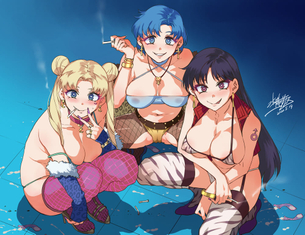 【喫煙】くそエロい格好で煙草吸ってるビッチ感半端ない女の子の二次エロ画像