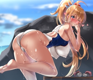 【スク水】ピッチピチの競泳水着でエロいボディラインが丸わかりな女の子の二次エロ画像まとめ その7