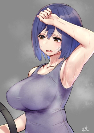【臭そう】服が汗だくになってる女子達の二次エロ画像