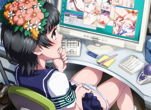 漫画やネットを使うオナネタオナニーの二次元エロ画像