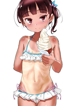 【日焼け跡】日焼けして水着の跡がくっきりしてる女の子の二次元エロ画像＆イラスト Part16
