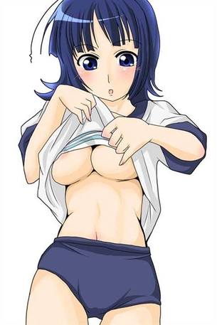 【たくし上げ】服をたくし上げて見せてくれる女の子の二次元エロ画像＆イラスト Part10