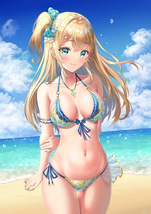 【非・微エロ】色鮮やかな水着を身に着けた女の子の二次画像まとめ