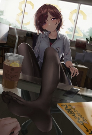 【二次】可愛い女の子の黒タイツ足裏を眺めていたい人の為の画像