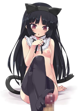 粗末なおちんちんは足で十分ｗと言わんばかりに足コキしてくる女の子の二次元エロ画像