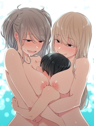 【画像】むにゅむにゅ❤︎複数の巨乳を押し付けられてる、ガチでシコいエロ画像がこちらwwwwwwwwwww