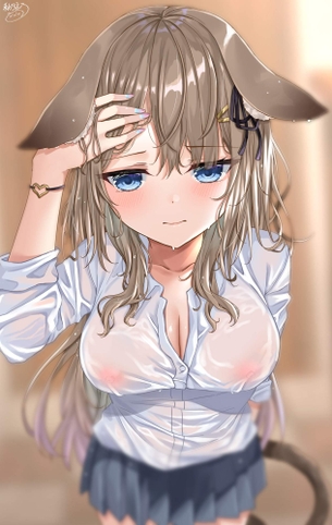 「いっぱい濡れちゃいましたね…」雨に降られた女の子と一緒に…シチュの濡れ透け画像☂