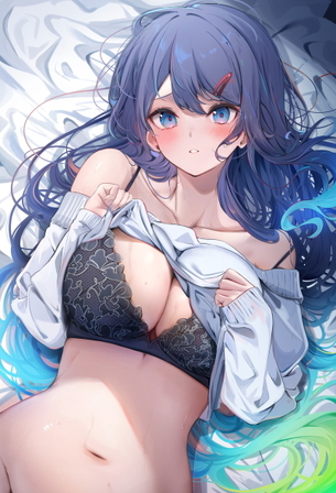 【二次】服を捲りあげてブラジャーを見せてる女の子が最高ｗｗｗ Part4【画像】