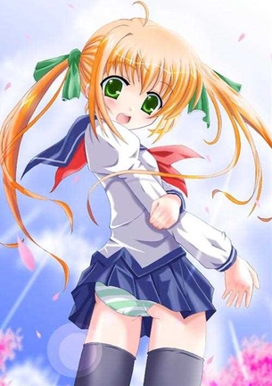 【下着(縞パン)】下着姿が可愛い女の子の二次元エロ画像＆イラスト Part13