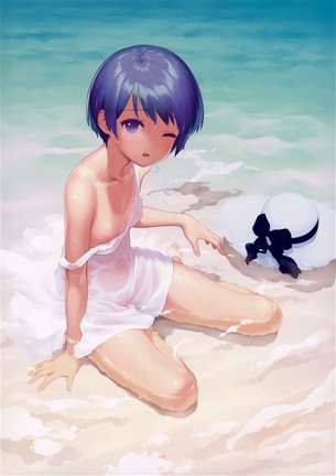 【日焼け跡】日焼けして水着の跡がくっきりしてる女の子の二次元エロ画像＆イラスト Part28