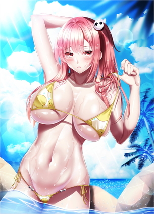 【二次】スタイル完璧女の子が水着姿を披露してる画像
