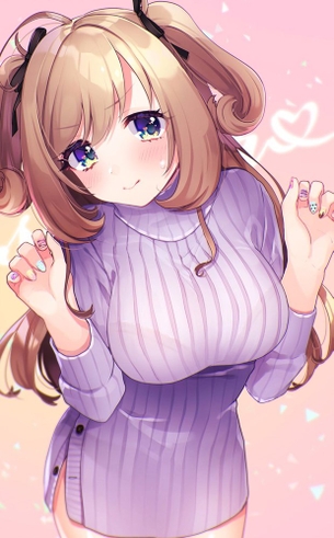 巨乳ファッションで割増可愛く見える女の子のイラスト