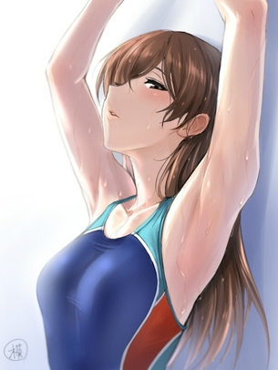 【二次】競泳水着を着た女の子の非エロ画像