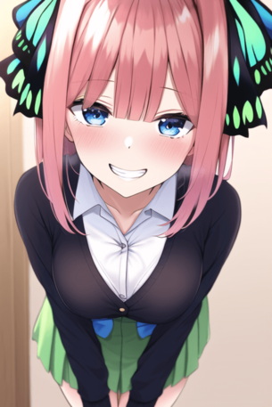 [五等分の花嫁][エロ画像(AI)]中野二乃の困り顔で背徳感を覚えたよ～♪