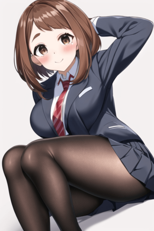[ヒロアカ][エロ画像(AI)]お茶子の黒パンストをかき分けてブチ込んだよ～♪