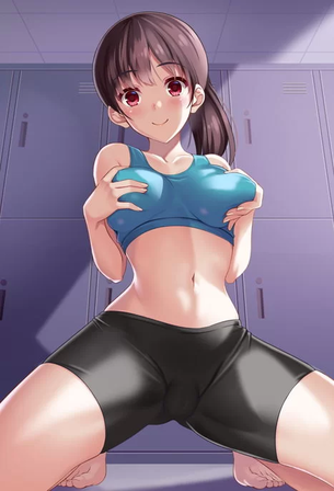 スポブラだからセーフ？いいえアウトですwでも女の子たちは気が付いてない二次元エロ画像