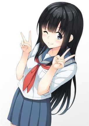 【ストレートヘア】さらさらストレートヘアが魅力的な女の子の二次元エロ画像＆イラスト Part18