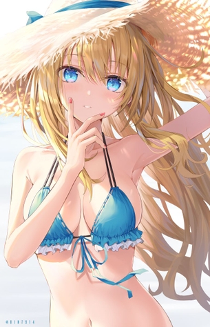 ビキニを着た健康的な二次元美少女のエロ画像10