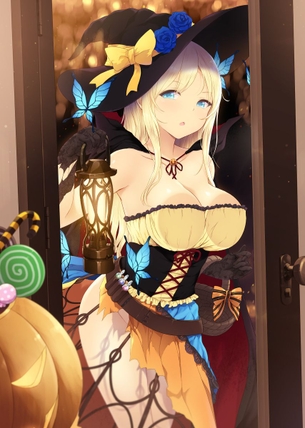 ハロウィンのエチエチコスを着た女の子のエロ画像3