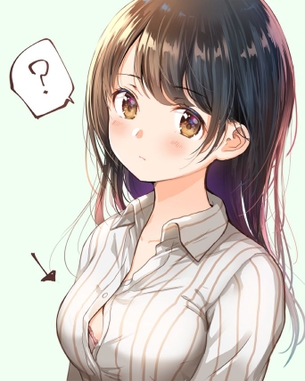 おっぱいが大きすぎて服のボタンとボタンの間から胸チラしてるムフフな二次元画像！1【微エロ多め】