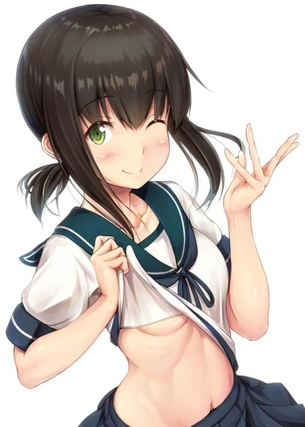 [艦これ][エロ画像]吹雪の下乳で肉棒を煽られたよ～♪