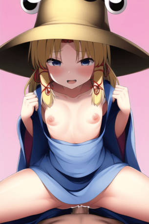 [東方][エロ画像]洩矢諏訪子のちっぱい(貧乳)に挑発されたよ～♪