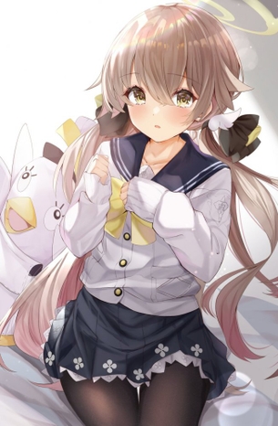 【制服】黒タイツを履いたセーラー服女子校生ちゃんの二次画像【黒スト】