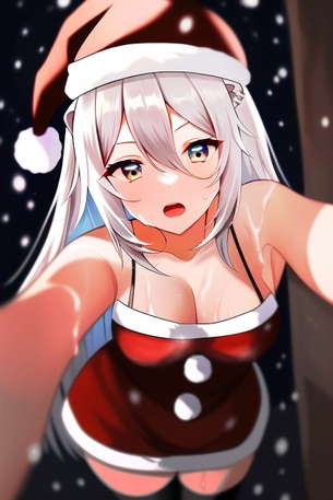 クリスマスプレゼントはワタシ♡　サンタやトナカイ、リボンのコスの美少女エロ画像9