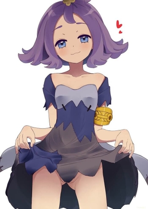 [ポケモン][エロ画像]アセロラにスカートたくし上げで誘われたよ♪