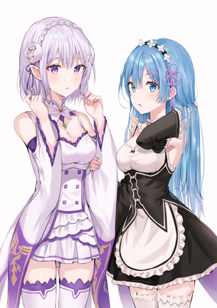 ショートエミリアたん と ロングレムりん