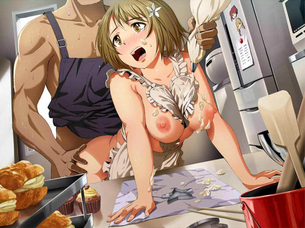 裸エプロン娘の二次エロ画像