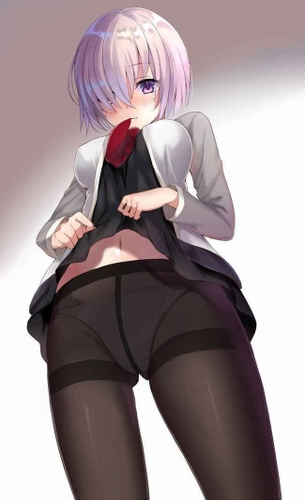 女の子がスカートめくってパンストやタイツ越しのパンツ見せてくれる画像
