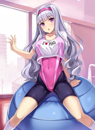 【二次】レオタード姿で体動かしてる健康的な運動女子の画像