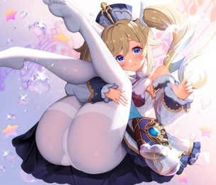 【原神】バーバラちゃんの清楚な白タイツ脚が堪能できる二次画像